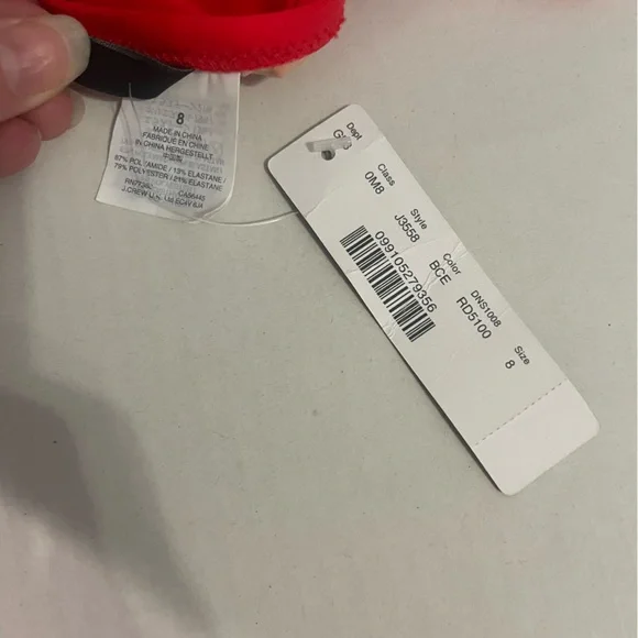 NWT J.CREW Underwire One-Piece Swimsuit Sz. 8 Red - Picture 4 of 7